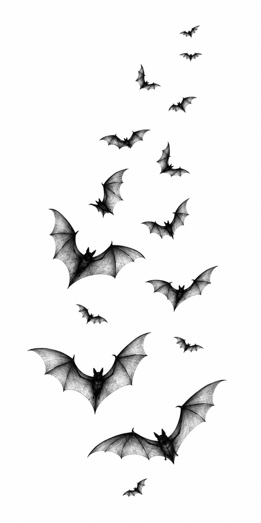 Bat Swarm — Halloween Temporary Tattoo | Phase