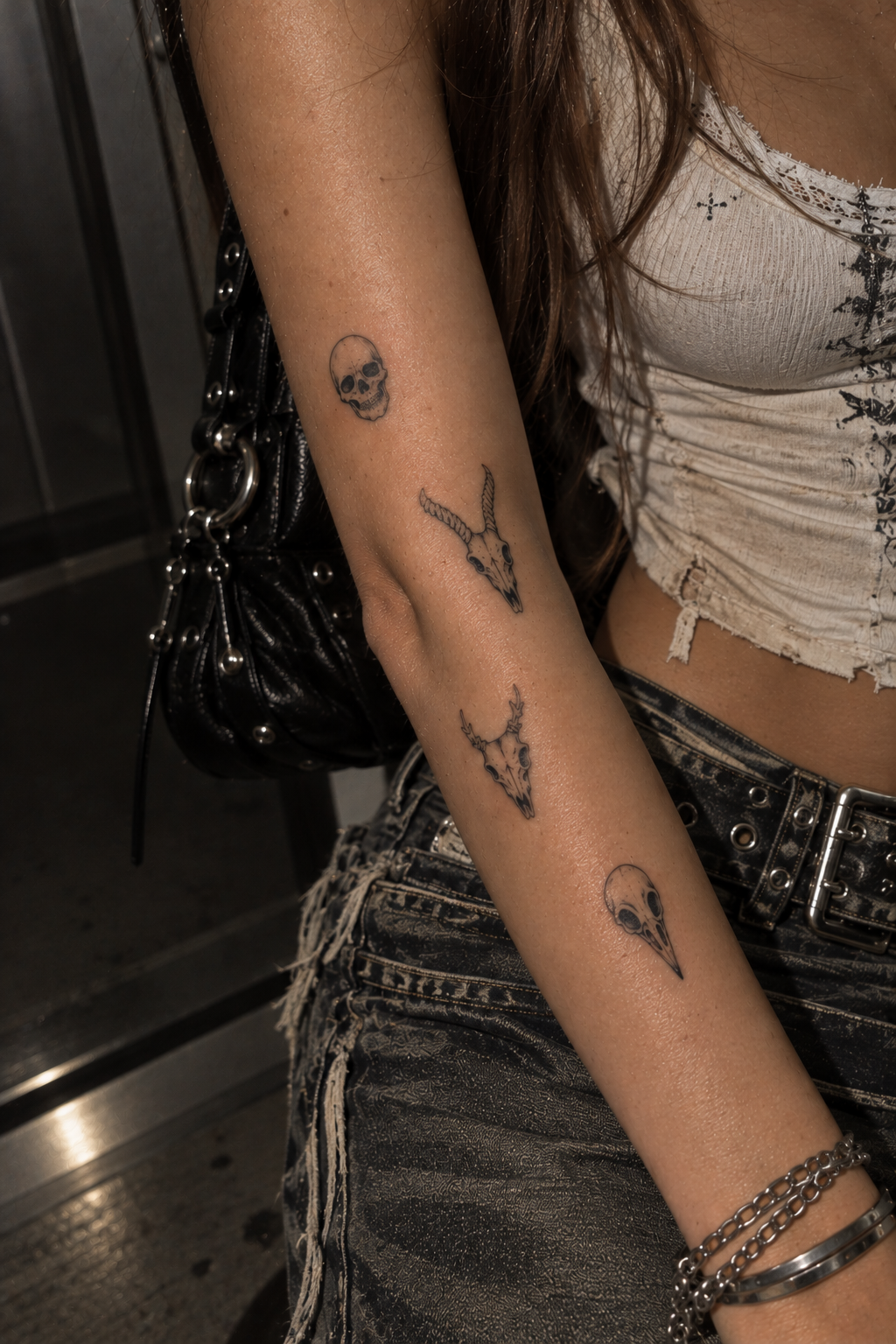 Skull Row — Halloween Temporary Tattoo | Phase